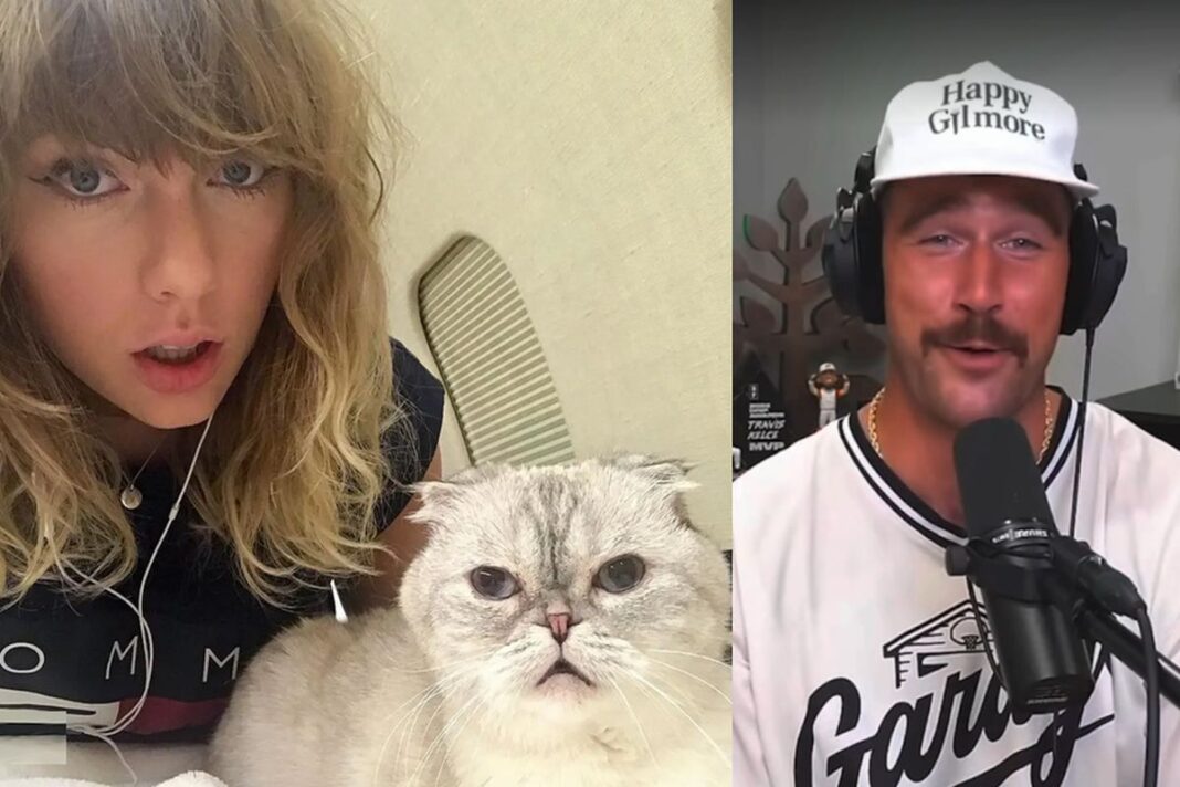 gato-de-taylor-swift-‘estreia’-no-podcast-de-travis-kelce