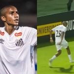 Pedala, Robinho! Filho do atleta homenageia o pai durante jogo do Santos