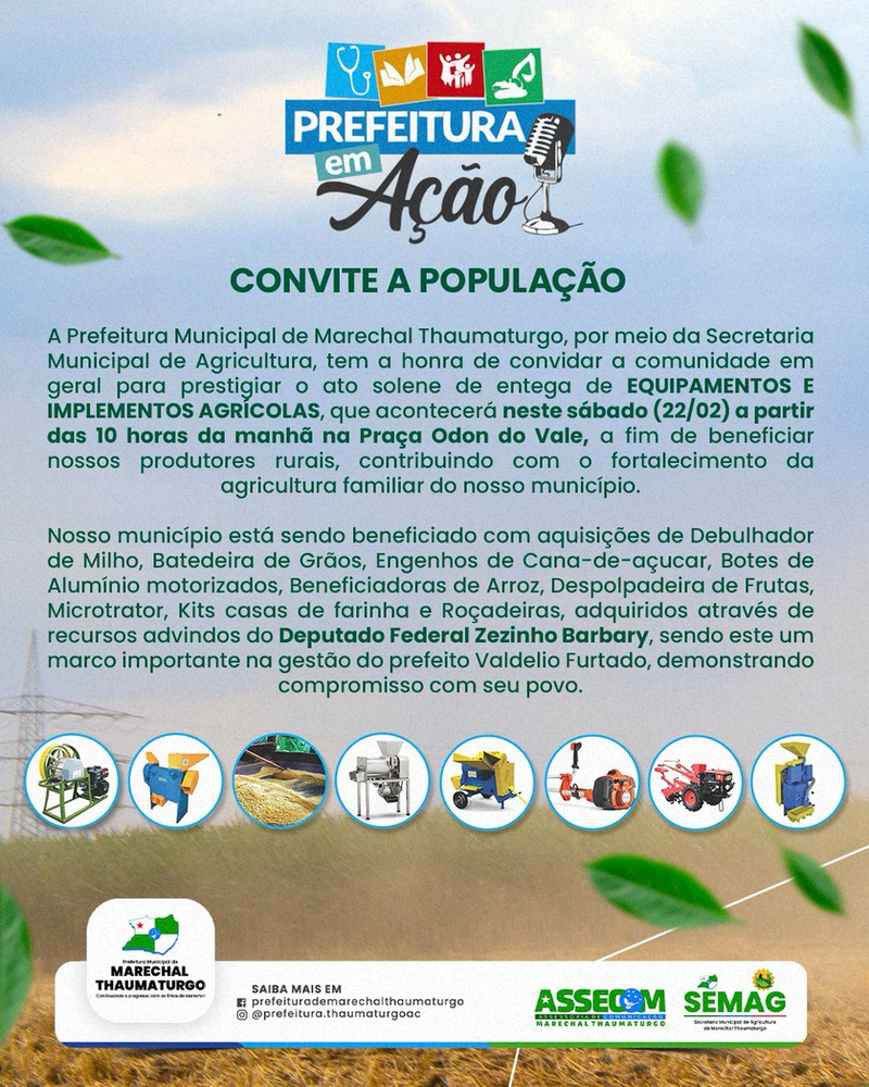 secretaria-de-agricultura-realizara-nova-entrega-de-equipamentos-e-implementos-agricolas-a-produtores-de-marechal-thaumaturgo