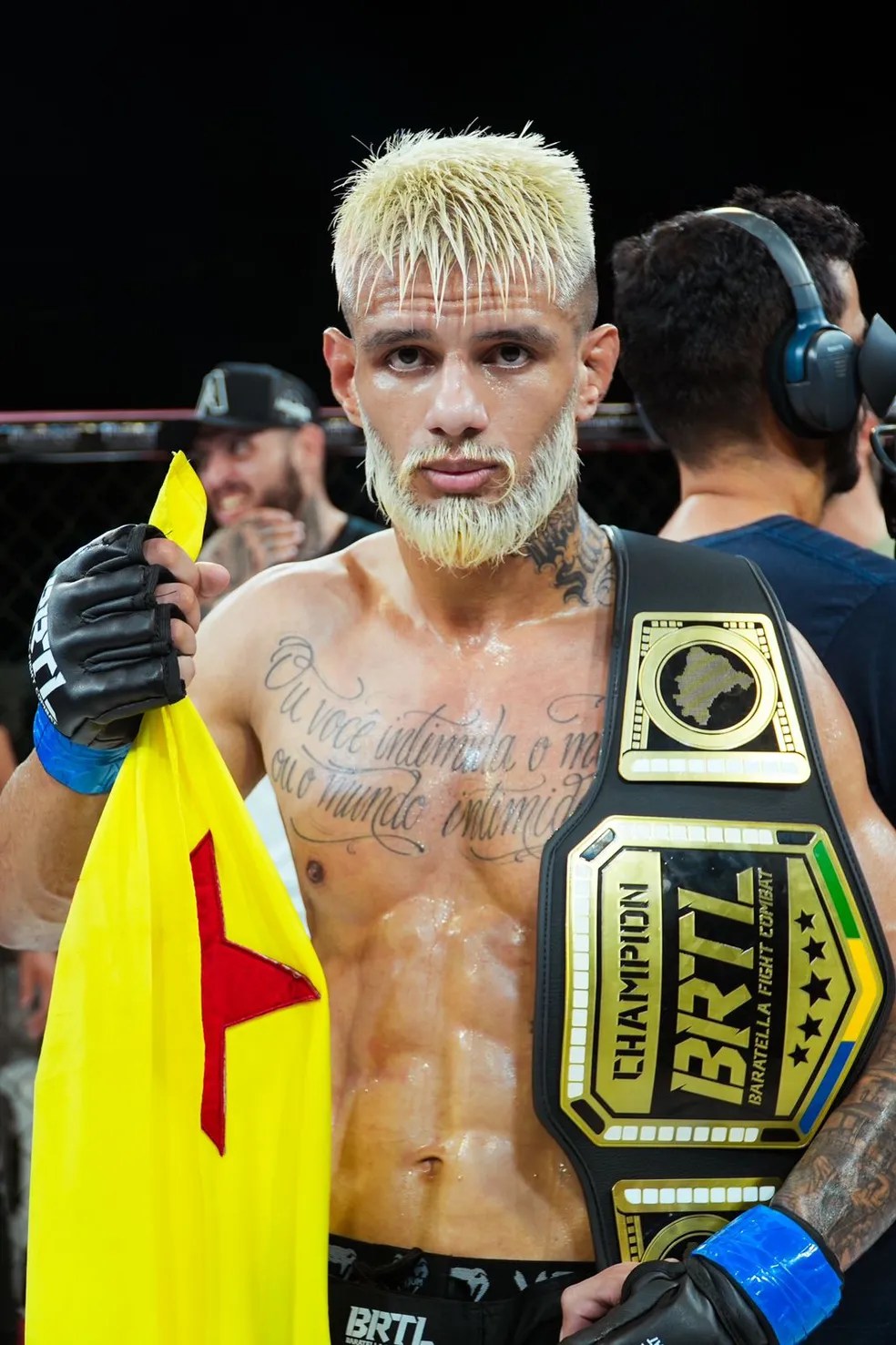 Thomas Bryan, campeão do BRTL Fight Combat — Foto: Arquivo pessoal/Marcos Fabrício