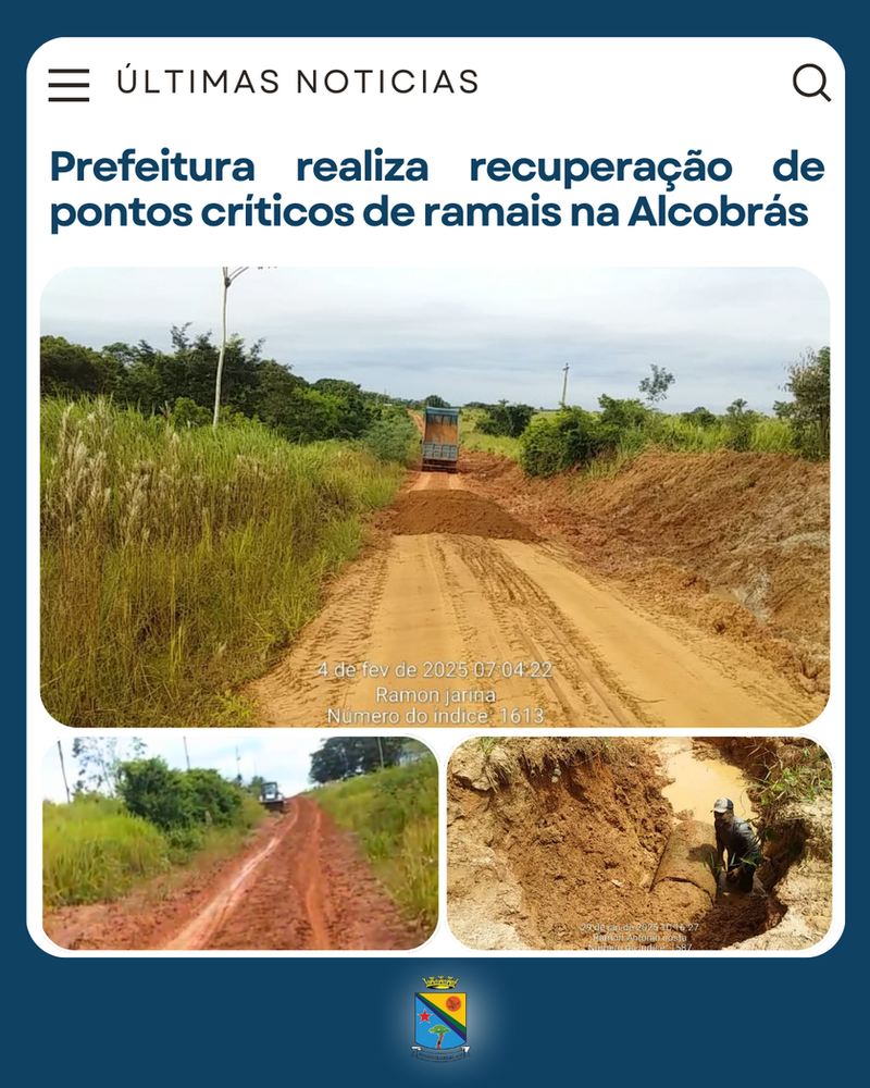 Prefeitura realiza recuperação de pontos críticos de ramais na Alcobrás – Cidade AC News Prefeitura realiza recuperação de pontos críticos de ramais na Alcobrás | Cidade AC News – Notícias do Acre