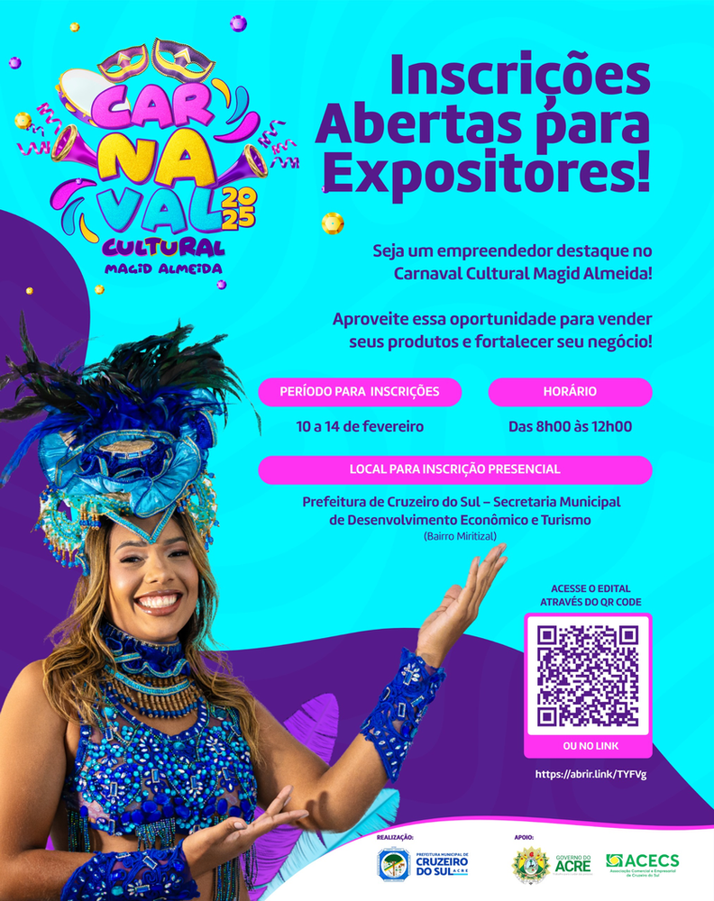 Carnaval 2025: Prefeitura abre inscrições para empreendedores de Cruzeiro do Sul | Cidade AC News – Notícias do Acre