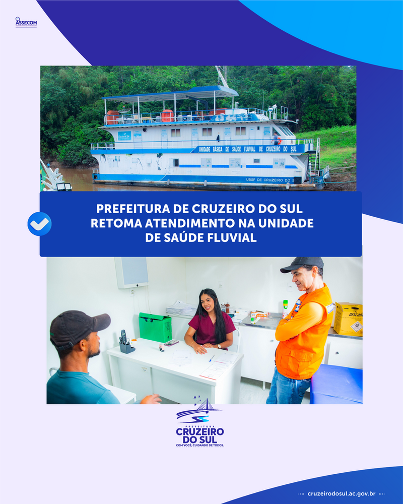 Prefeitura de Cruzeiro do Sul retoma atendimento na Unidade de Saúde Fluvial | Cidade AC News – Notícias do Acre