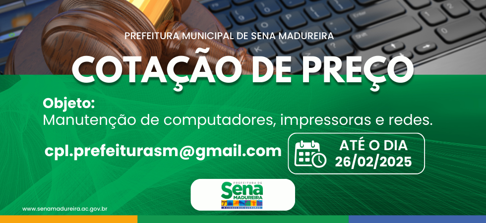 Cotação de Preço N°019/2025 - Aviso de Cotação de Preço | Cidade AC News – Notícias do Acre