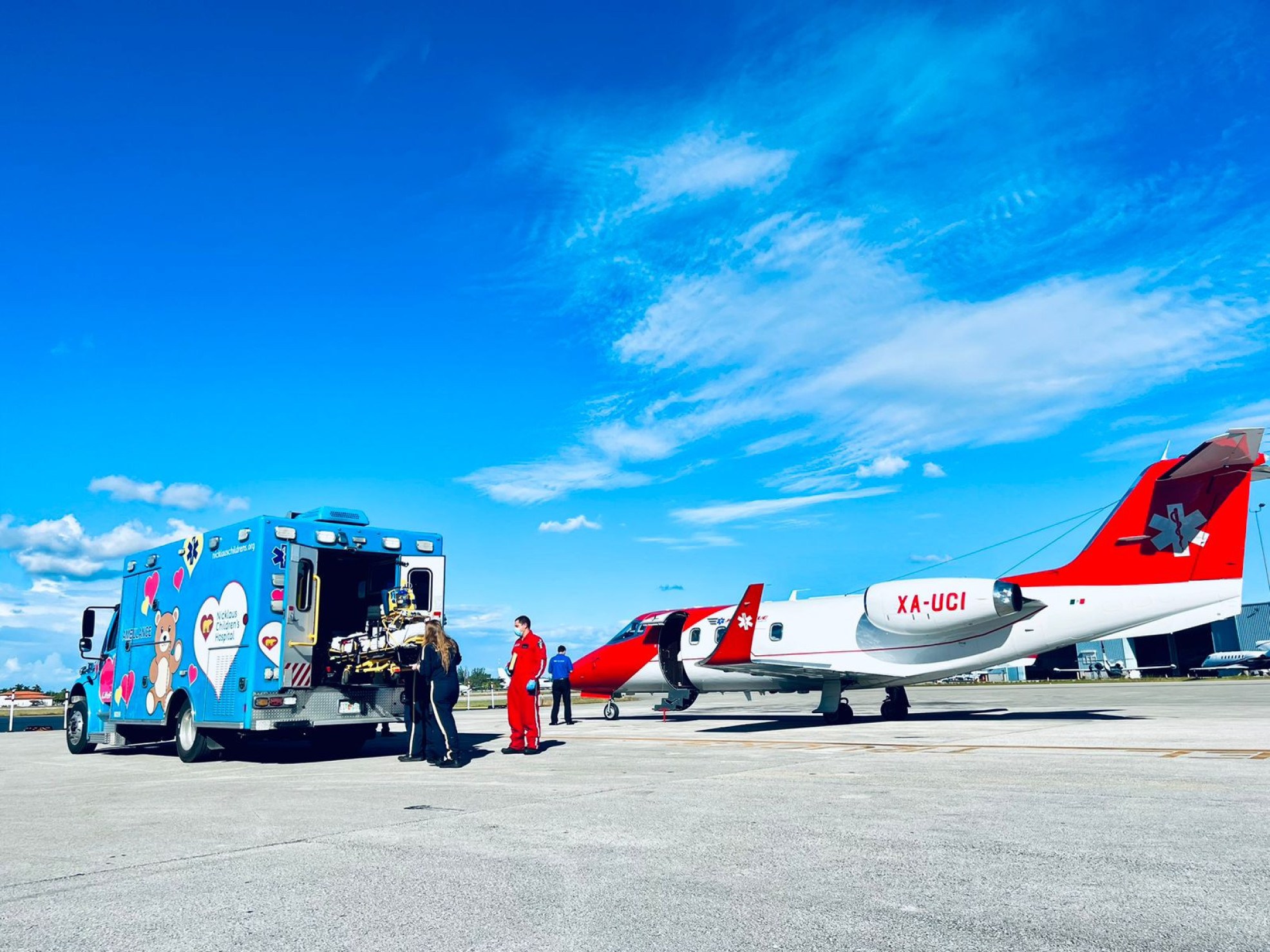 O avião Learjet 55 acidentado: UTI aérea fretada pela família mexicana 