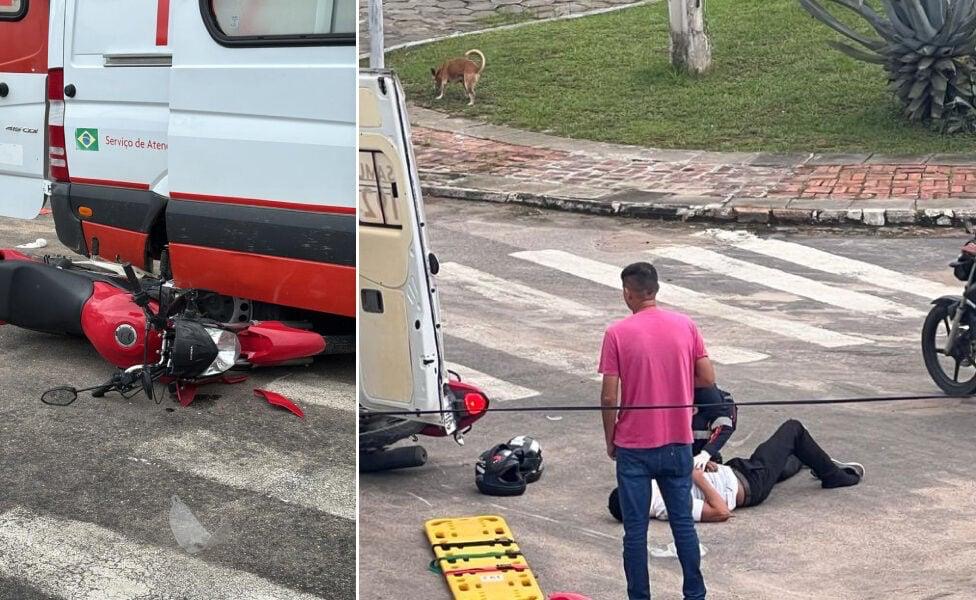 motociclista-avanca-sinal-vermelho-e-colide-com-viatura-do-samu-em-cruzeiro-do-sul