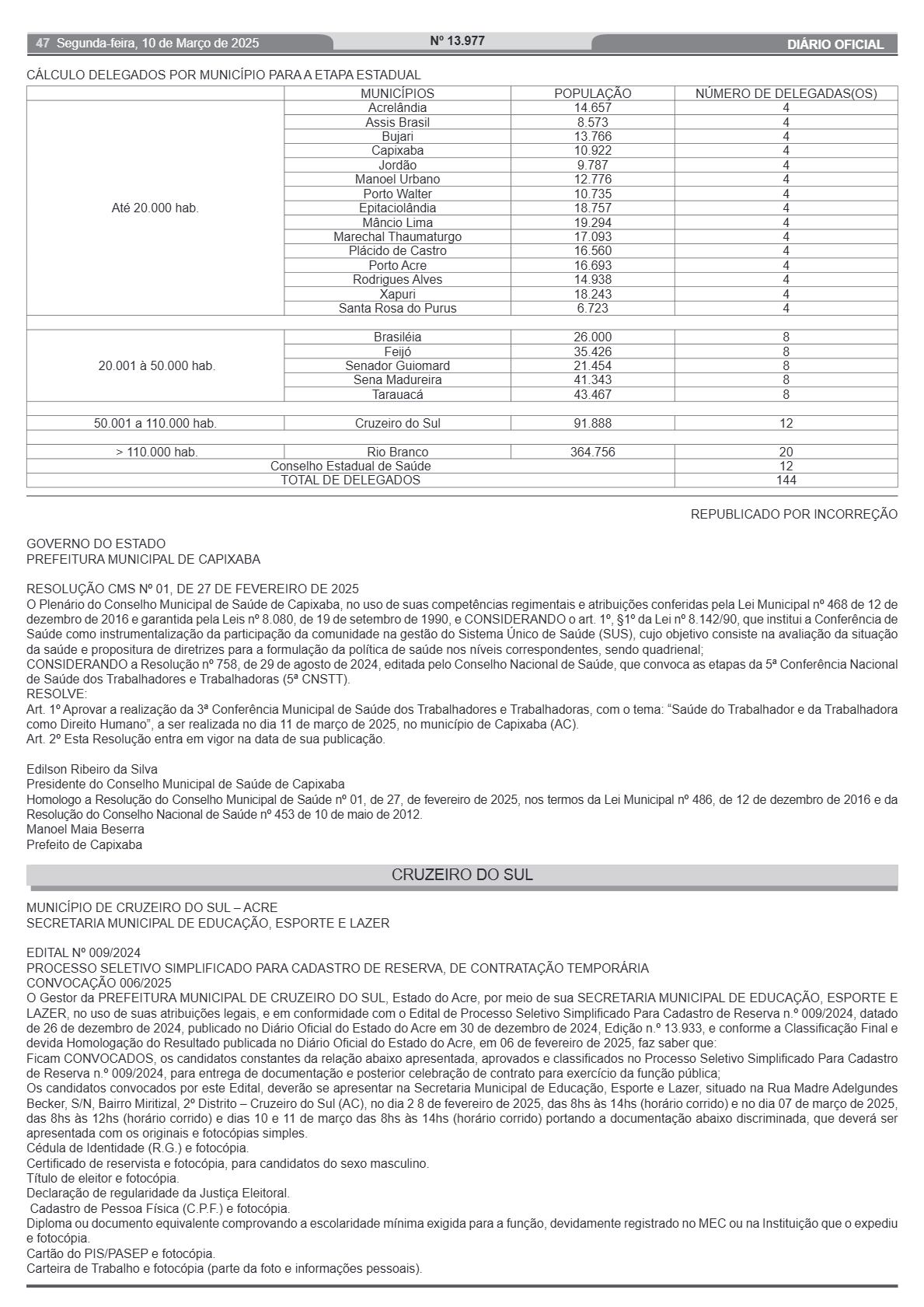 Prefeitura de Cruzeiro do Sul convoca aprovados em processo seletivo – Cidade AC News Prefeitura de Cruzeiro do Sul convoca aprovados em processo seletivo | Cidade AC News – Notícias do Acre
