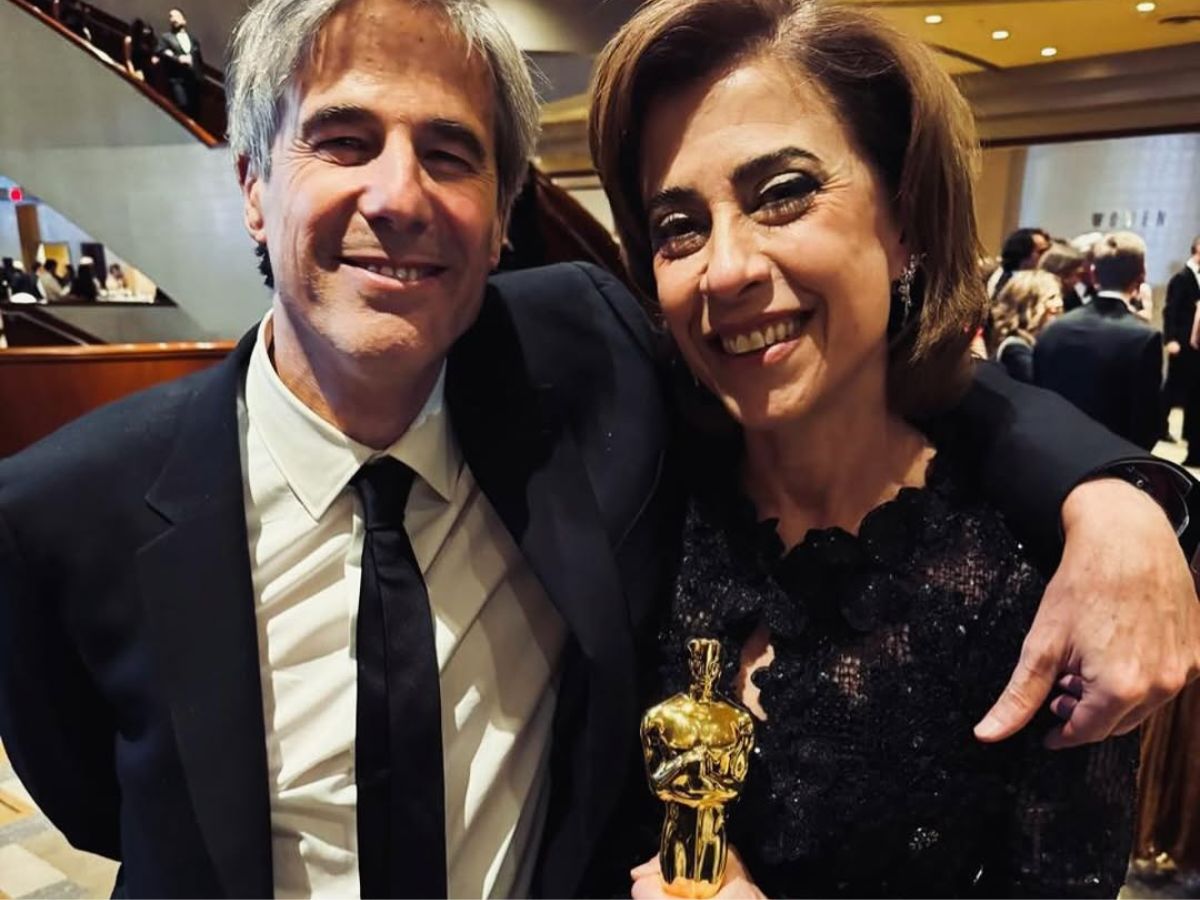 Walter Salles e Fernanda Torres comemoraram estatueta de Melhor Filme Internacional / Reprodução