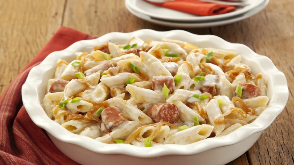 receita:-penne-ao-molho-de-queijo-e-linguica