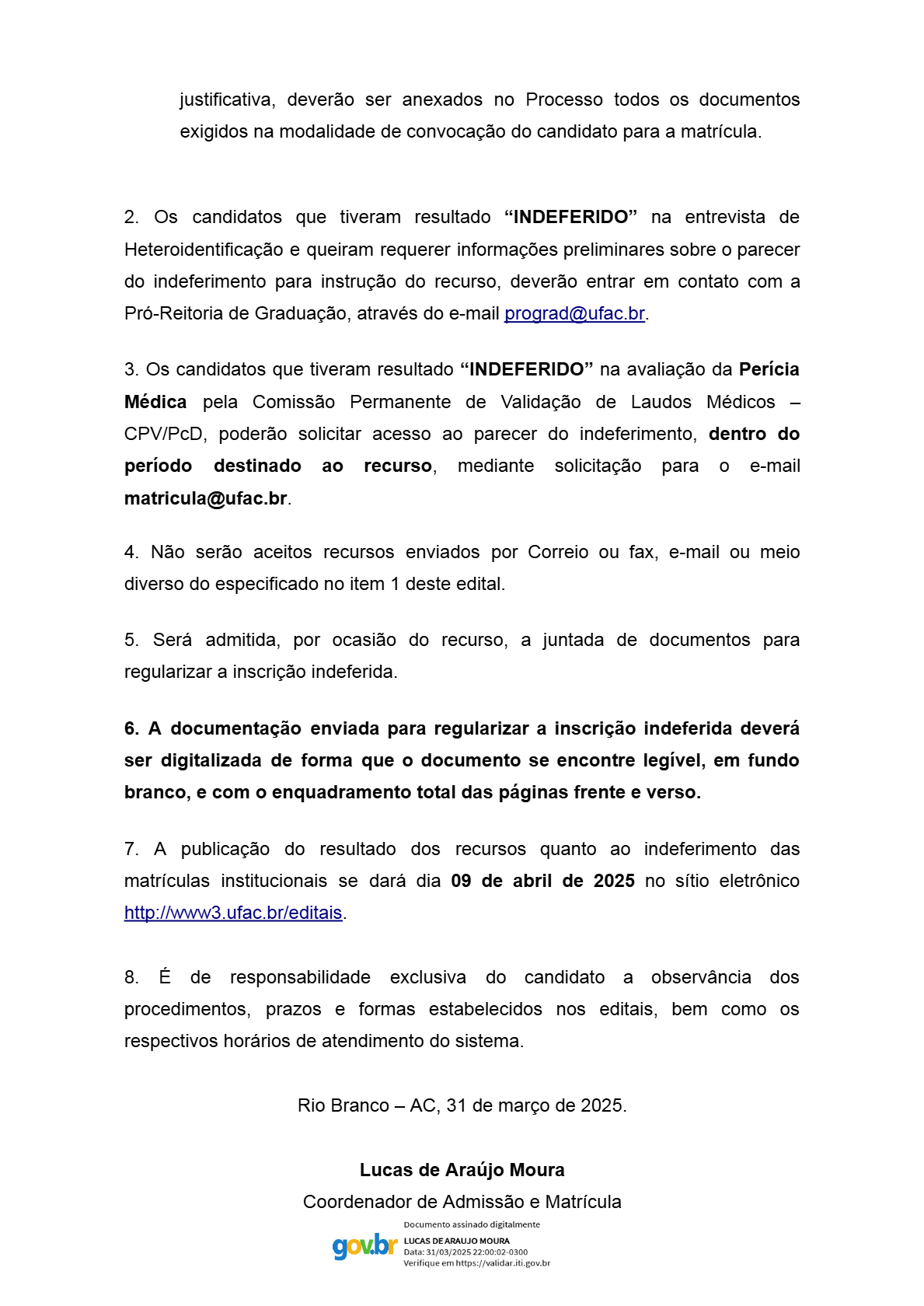 Ufac divulga resultado preliminar das matrículas para medicina – Cidade AC News Ufac divulga resultado preliminar das matrículas para medicina | Cidade AC News – Notícias do Acre