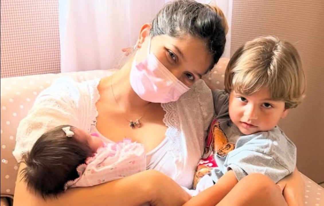 Lyandra Costa e filhos