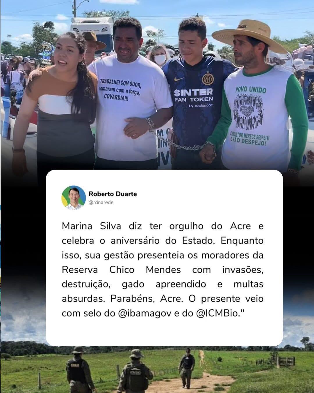 Duarte critica Marina Silva por celebrar aniversário do Acre em meio a conflitos na Reserva Chico Mendes | Cidade AC News – Notícias do Acre
