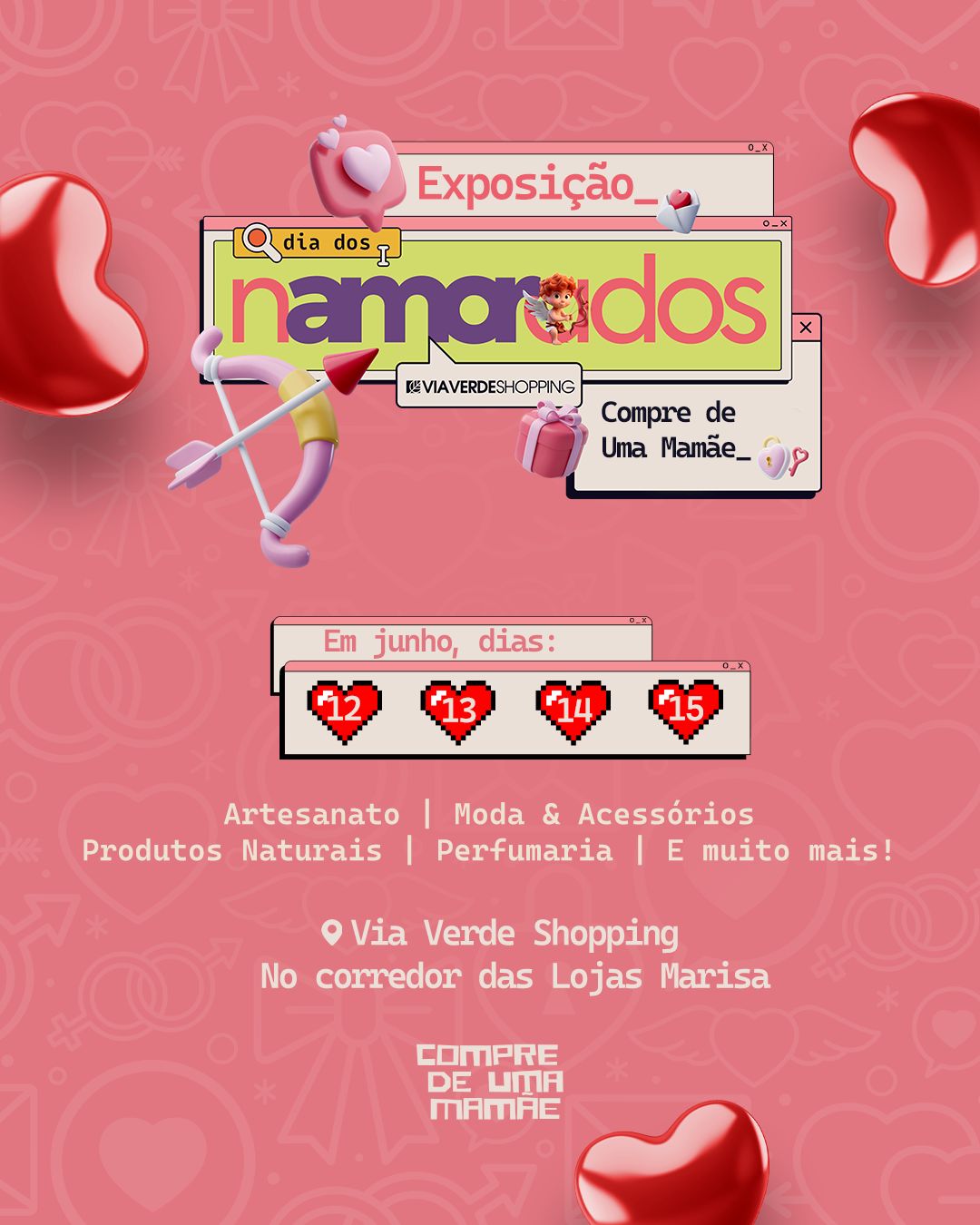 Rede Compre de Uma Mamãe promove exposição de Dia dos Namorados no Via Verde Shopping | Cidade AC News – Notícias do Acre