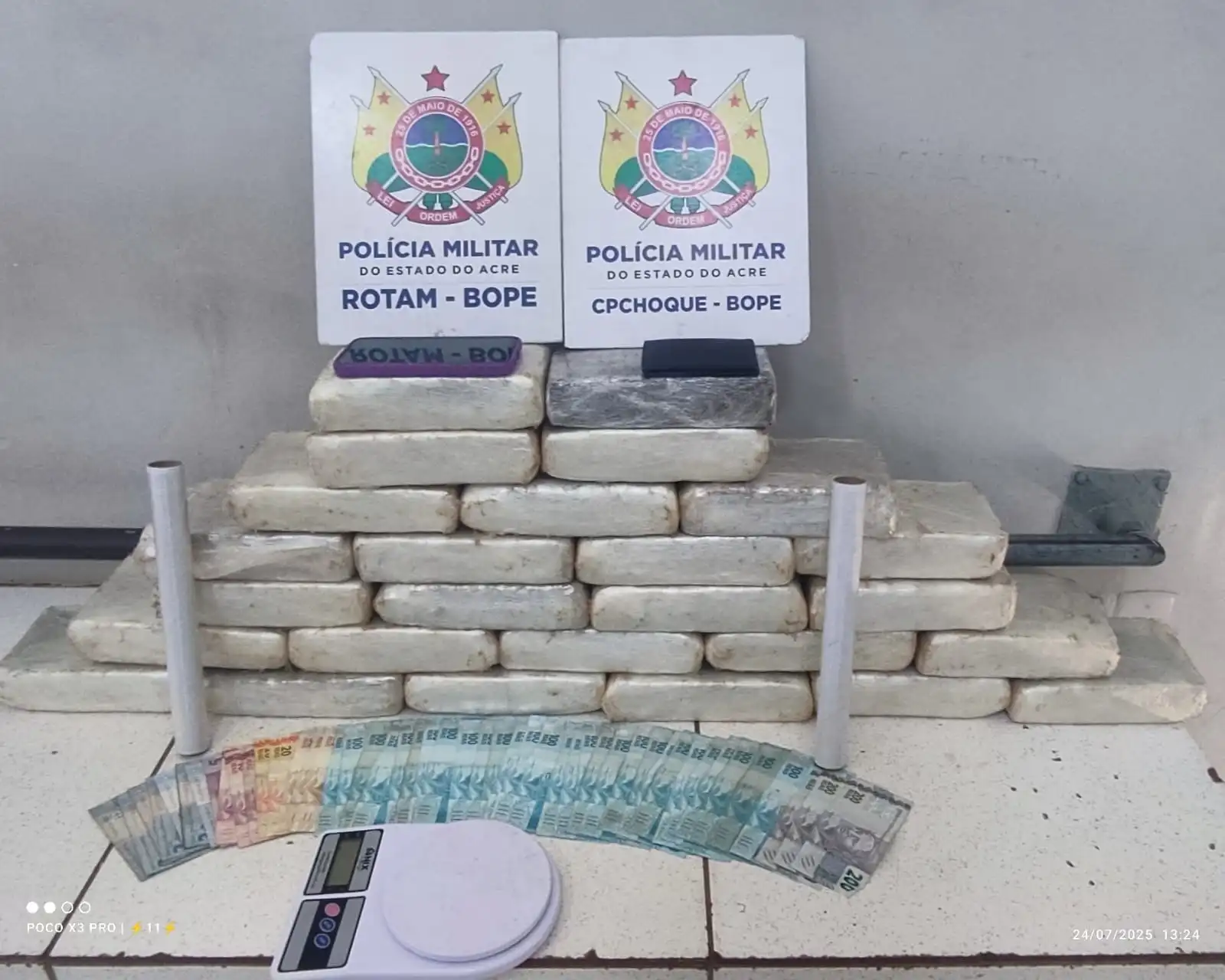 Homem é preso em flagrante com cerca de 29 kg de maconha no bairro Eldorado, em Rio Branco