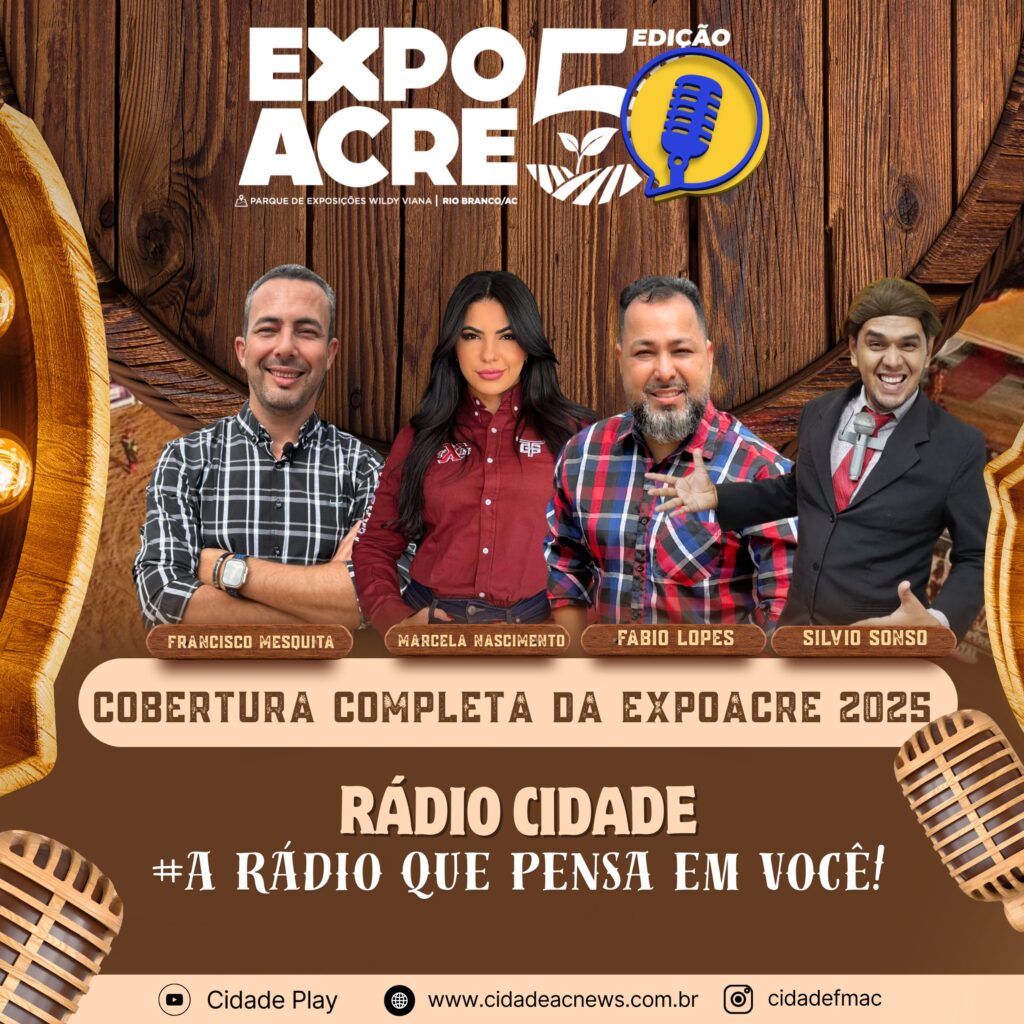 Rádio Cidade anuncia cobertura oficial da Expoacre 2025 com equipe completa e programação especial