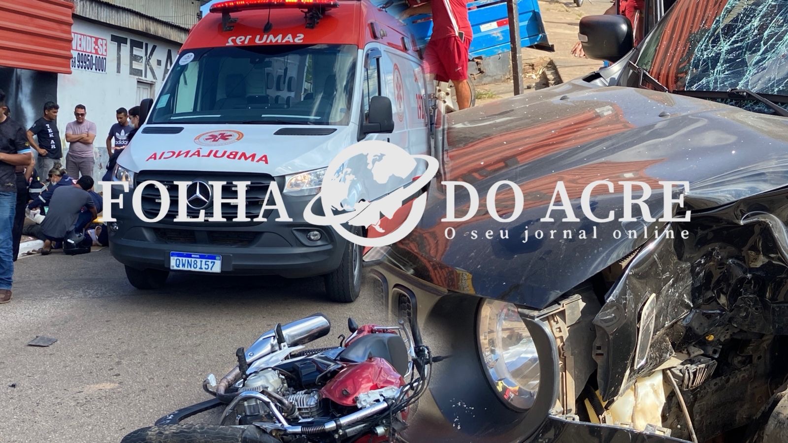 Jovem de 24 anos sofre fratura exposta na perna após colidir moto contra carro em cruzamento no Manoel Julião | Cidade AC News – Notícias do Acre