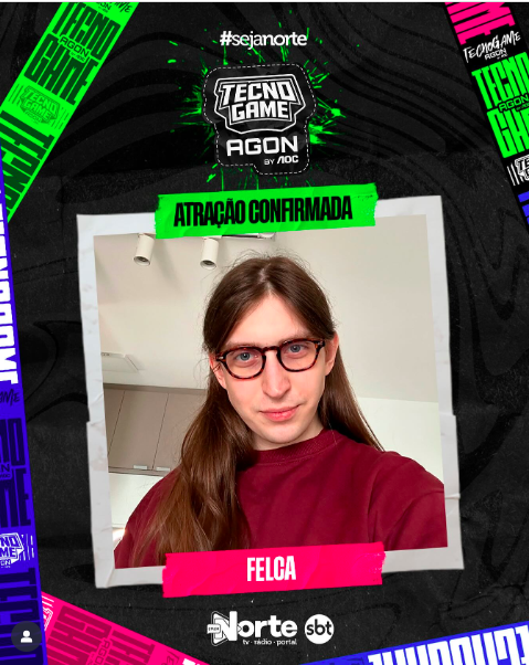 “Cartaz oficial do TechnoGame 2025 com a participação de Felca”