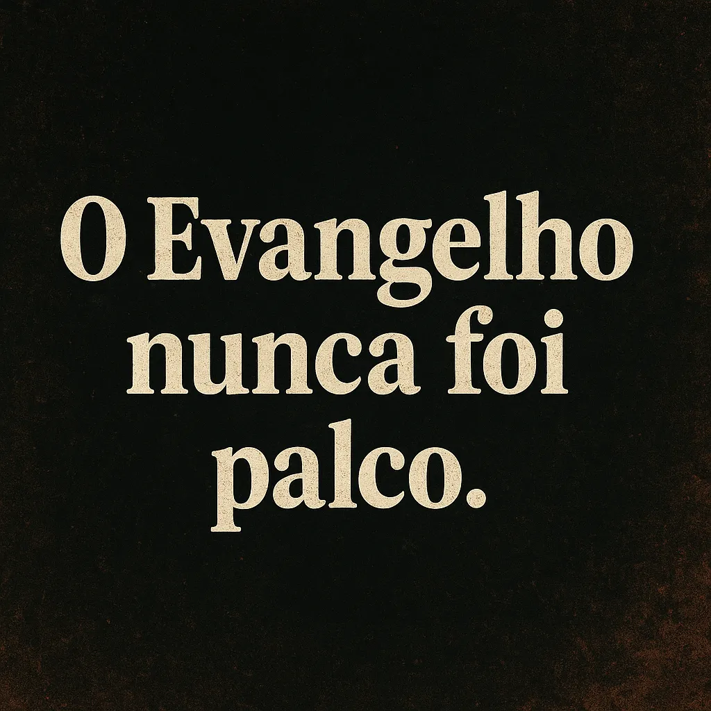 O Evangelho nunca foi palco — arte cristã de reflexão sobre o púlpito como altar.