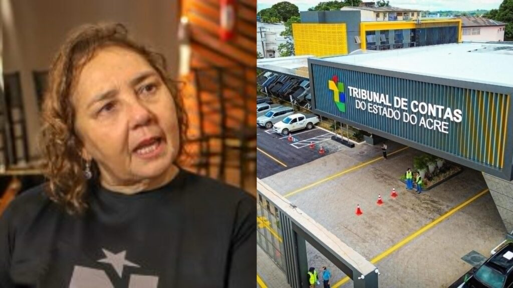 “Conselheira Naluh Gouveia durante evento em que chamou o governador Gladson Cameli de assassino.”