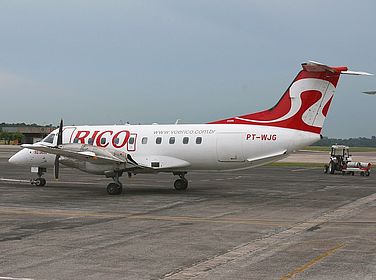“Embraer 120 Brasília da Rico Linhas Aéreas (PT-WRQ), aeronave que caiu em Rio Branco em 2002” - Voo Rico 4823 Acre