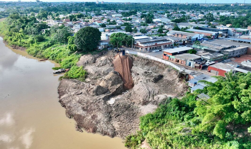Vista aérea da área do Barracão do Quinze em Rio Branco, em processo de revitalização
