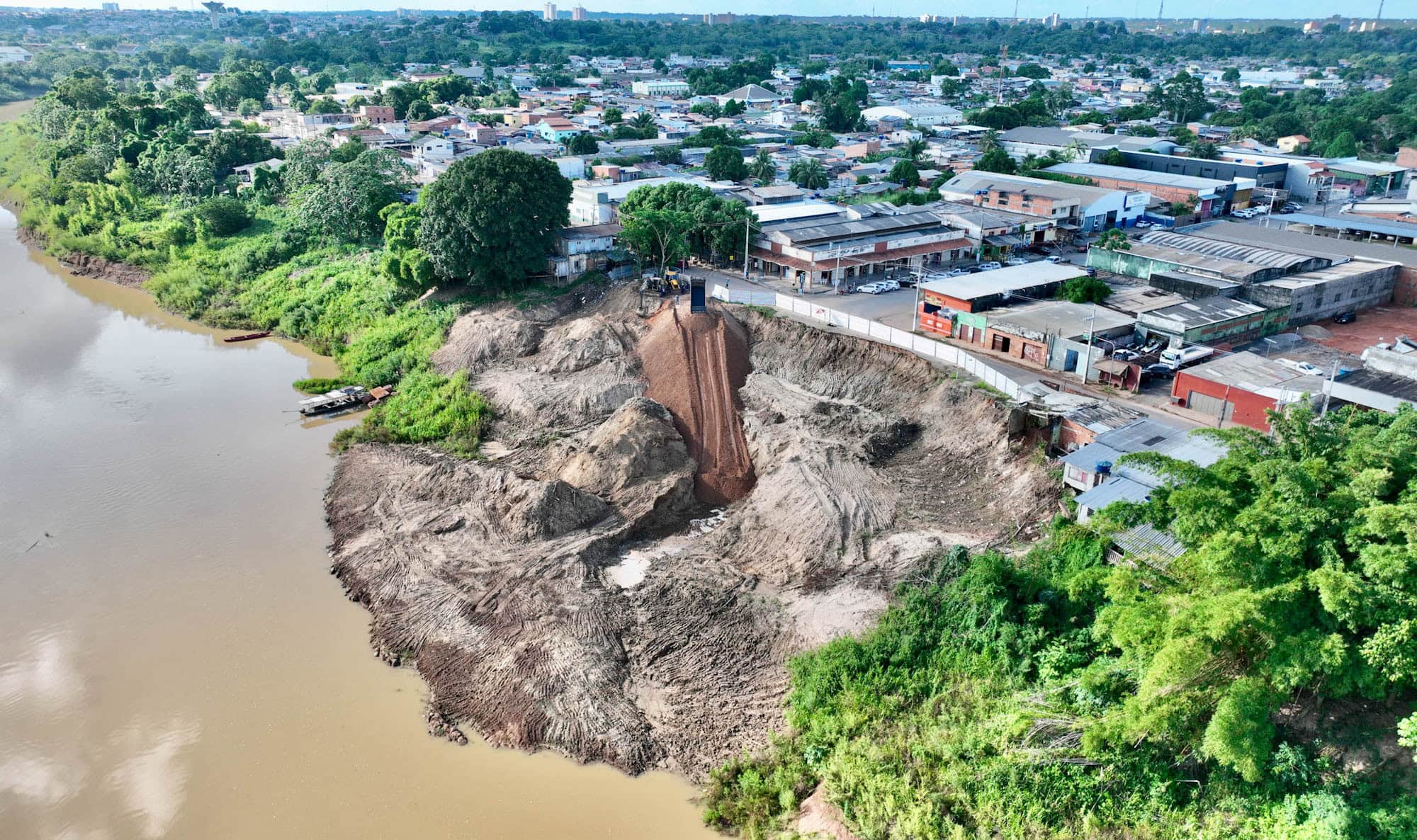 Vista aérea da área do Barracão do Quinze em Rio Branco, em processo de revitalização