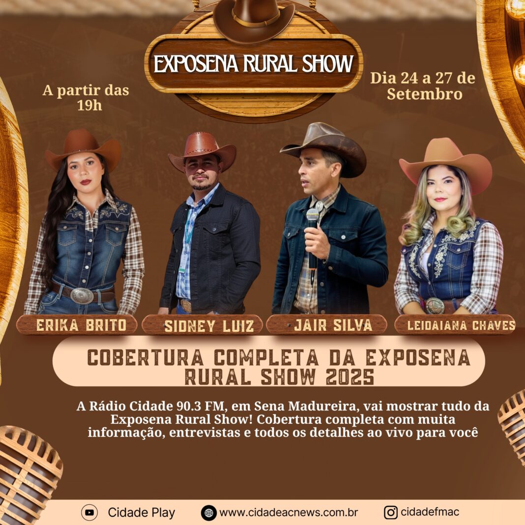 Exposena Rural Show 2025 em Sena Madureira com cobertura da Rádio Cidade 90.3 FM