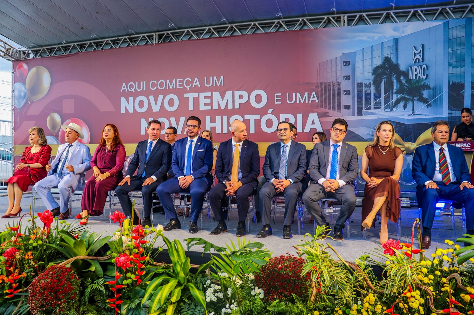 Foto do dispositivo de honra na Solenidade de inauguração da nova sede do Ministério Público do Acre