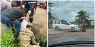 vitima-cai-em-bueiro-e-fica-presa-apos-acidente-com-caminhonete-no-interior-do-acre;-video