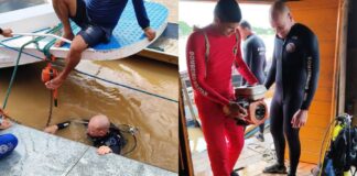 corpo-de-bombeiros-resgata-embarcacao-e-motores-apos-naufragio-no-rio-jurua,-em-cruzeiro-do-sul