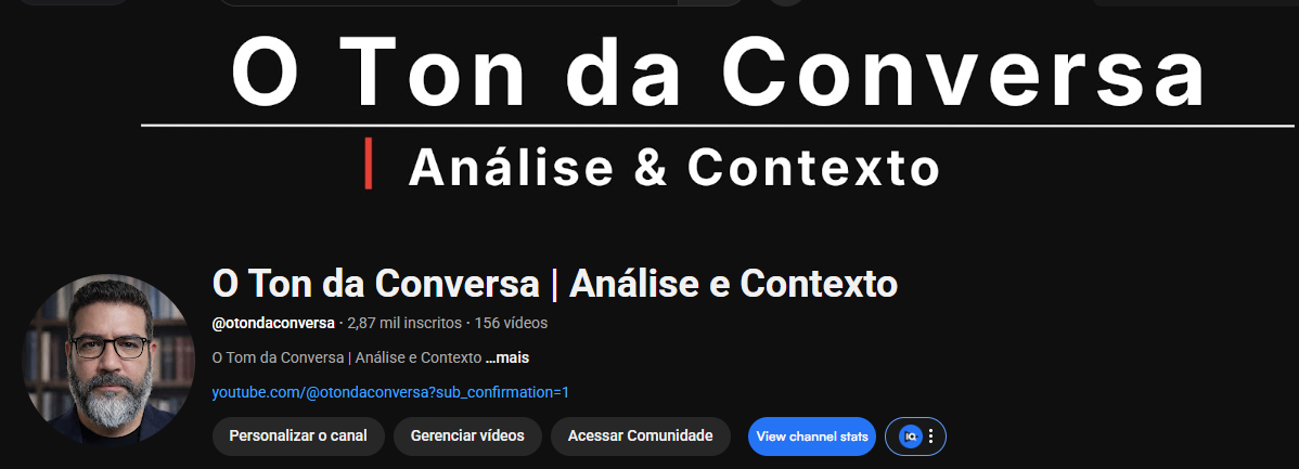 Logo oficial do canal O Ton da Conversa no YouTube, dedicado à análise e reflexão sobre fatos atuais.