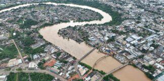 Rio Acre em alerta moderado e nível elevado no Acre