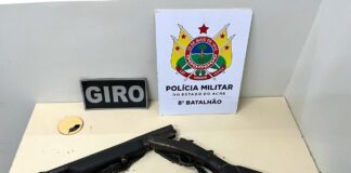 Polícia apreende arma de fogo após ocorrência de violência doméstica em Sena Madureira policia-apreende-arma-de-fogo-apos-ocorrencia-de-violencia-domestica-em-sena-madureira