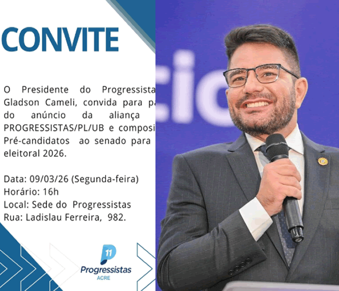 governador-gladson-cameli-convoca-sinpatizantes-para-anuncio-de-alianca-entre-pp,-ub-e-pl-visando-eleicoes-de-2026