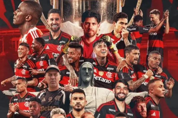 flamengo campeão carioca comemorando título no maracanã