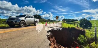 BR-317 Acre erosão risco estrada Brasiléia Assis Brasil