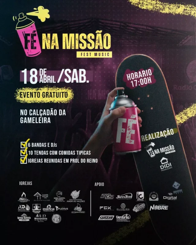 Evento gospel na Gameleira marca nova estratégia de evangelização no Acre Banner Oficial - Evento gospel no Acre Gameleira bandas evangelização juventude Rio Branco