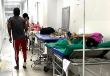 Corredor do Pronto-Socorro de Rio Branco durante atendimento no Acre