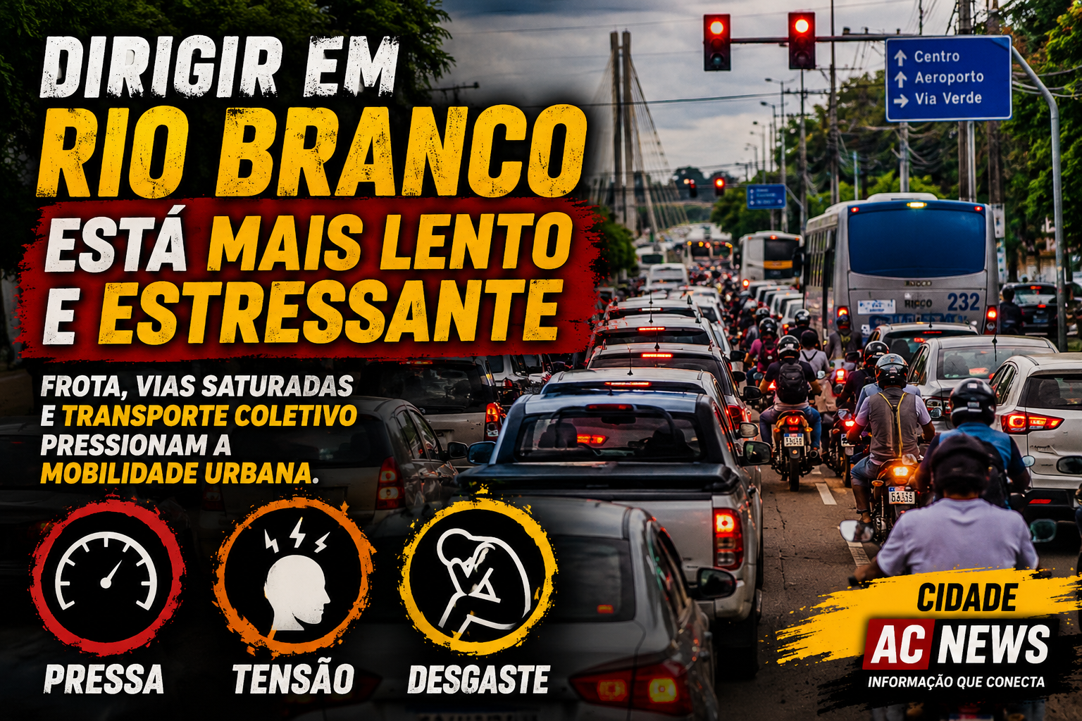 trânsito urbano ao dirigir em Rio Branco no Acre