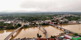 Rio Acre com nível reduzido durante período de chuva abaixo da média no estado
