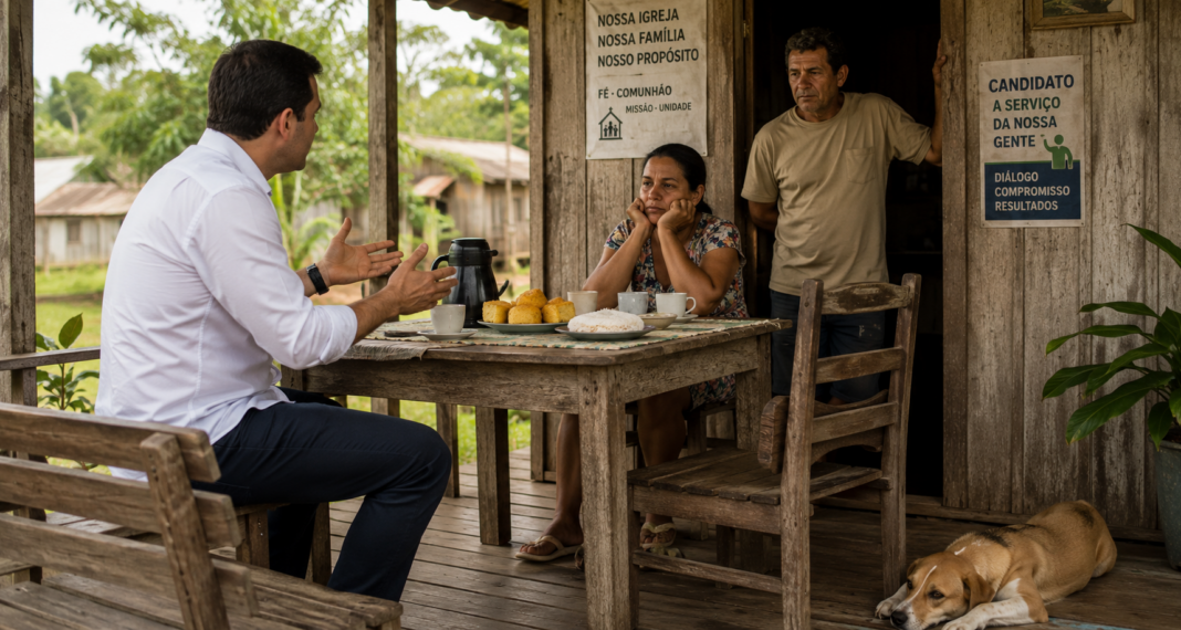 candidatos cristãos em agenda política no interior do Acre