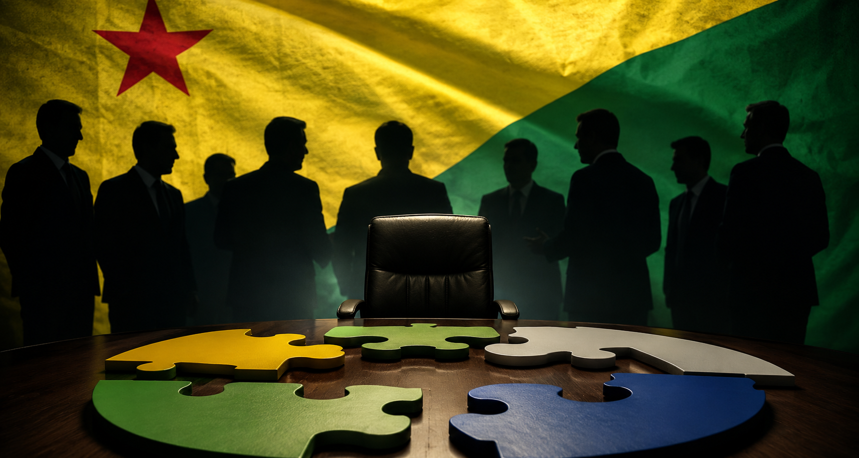 vice nas eleições do Acre reunião política com bandeira do Acre