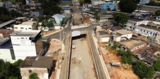 Viaduto da Avenida Ceará liberado para o trânsito em Rio Branco durante etapa do Complexo Viário.